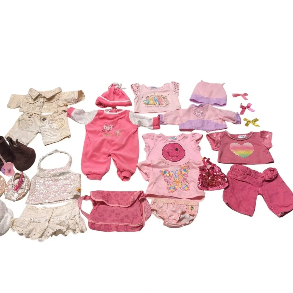 Build A Bear BAB Girl Clothes 20 pc Lot Clothing Shoes Outfits Accessories FAIR